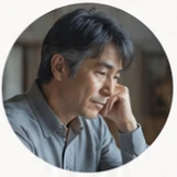 落ち着いた時間を過ごす男性