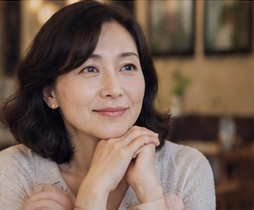 カフェで穏やかに過ごす女性のイメージ。実際の会員ではありません。